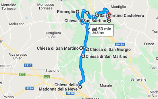 Cartina itinerario del mese