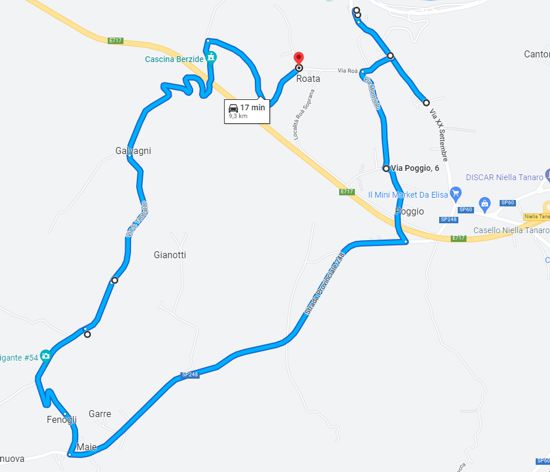 Cartina itinerario del mese