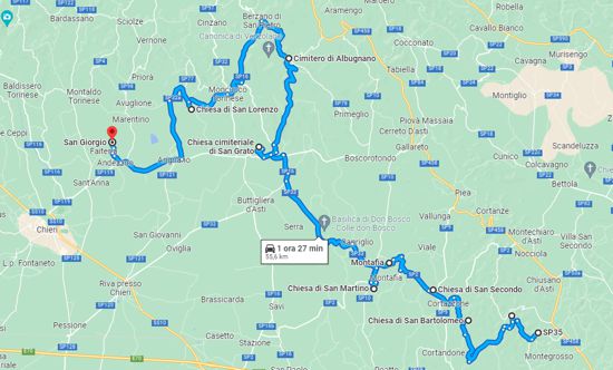 Cartina itinerario del mese