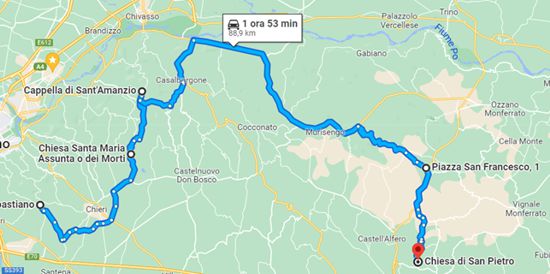 Cartina itinerario del mese