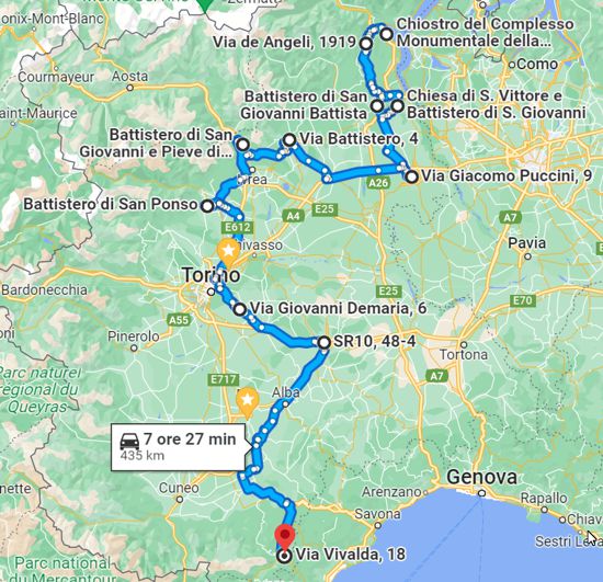 Cartina itinerario del mese