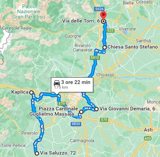 Cartina itinerario del mese