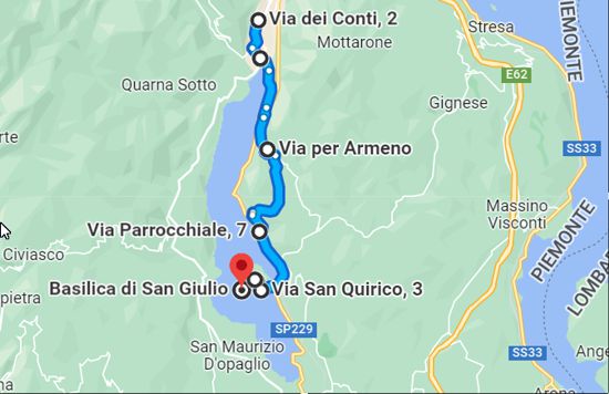 Cartina itinerario del mese