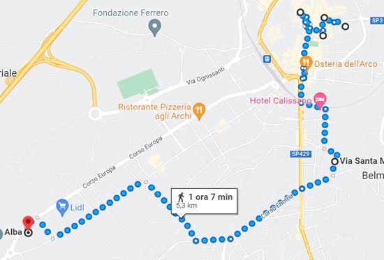 Cartina itinerario del mese