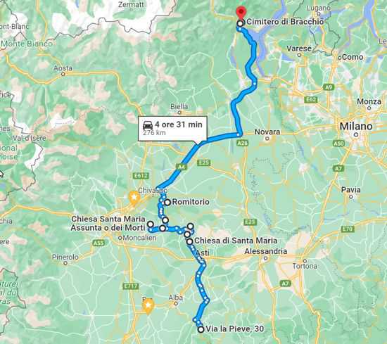 Cartina itinerario del mese