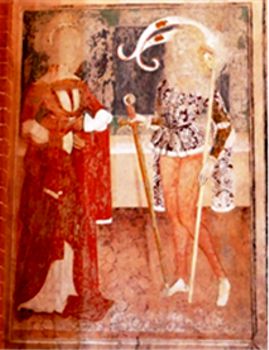 Sant'Agnese indossa una Gamurra - Abbazia di San Nazario a San Nazzaro Sesia (NO) – Sant’Agnese e San Bovo