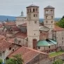 --Campanili e abside visti dal castello