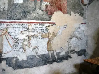 Velario con danza macabra - Cappella di San Pietro a MacraFrazione Camoglieres