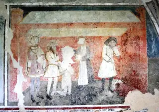 San Martino rinuncia alle armi - Cappella di San Pietro a MacraFrazione Camoglieres