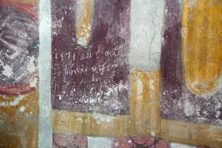 Scritta del 1571 - Oratorio di San Rocco a Mandello Vitta