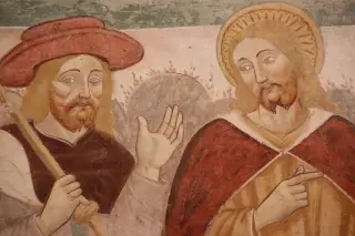 Particolare affreschi - Chiesa-oratorio della Santissima Trinità a Momo