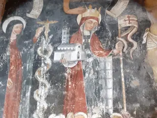 Dettaglio Affresco Crocifissione - Cappella di Santa Croce o San Magno a MondovìFrazione Santa Croce