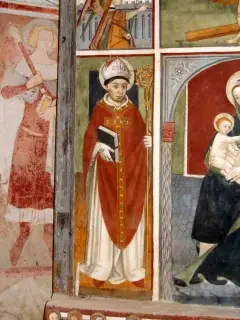 Pala, san Bernolfo (o Bernulfo), particolare - Cappella di San Bernolfo a Mondovì