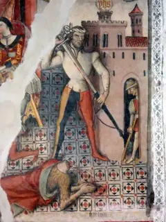 Affresco dettaglio - Chiesa di San Giovanni Battista o Madonna del Carmine a Piasco