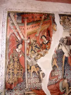 Affresco dettaglio - Chiesa di San Giovanni Battista o Madonna del Carmine a Piasco