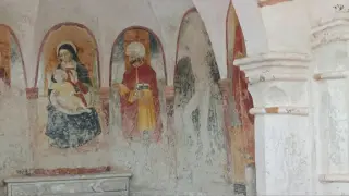 Madonna col Bambino San Sebastiano e Santo - Cappella di San Rocco a Rocca De' Baldi