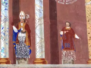Dipinti facciata - Chiesa di Saint-Léger a Aymavilles