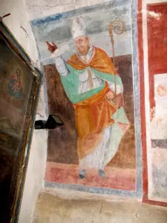 Parete sinistra, san Grato - Cappella di San Bernardo di Clairvaux o delle Forche a MondovìFrazione Ferrone