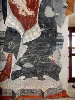 Madonna del latte, graffiti - Cappella di San Bernardo di Clairvaux o delle Forche a MondovìFrazione Ferrone