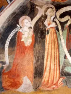 Santa Barbara e Maria - Cappella di San Bernardo di Clairvaux o delle Forche a MondovìFrazione Ferrone