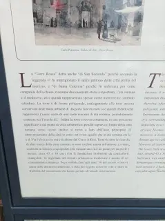 Pannello illustrativo - Campanile di Santa Caterina o di San Secondo o Torre Rossa a Asti