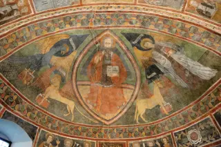 Pantocratore e tetramorfo - Chiesa o Cappella di Sainte-Marie Madeleine de Villa a GressanFrazione La Madeleine