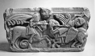 Capitelli esposti a Palazzo Madama a Torino - Resti Dell'abbazia di Santa Maria a Rivalta di Torino