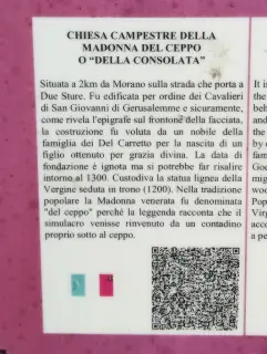 Cartello illustrativo - Cappella della Madonna del Ceppo o della Consolata a Morano Sul Po