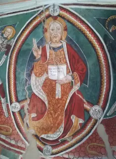 Cristo Pantocratore - Chiesa della Madonna della Neve o San Pietro a CureggioFrazione Marzalesco