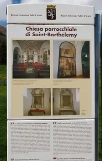 Pannello illustrativo - Parrocchiale di Saint-Barthélemy a NusFrazione Lignan
