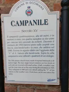 Pannello illustrativo - Parrocchiale di San Valerio a Occimiano