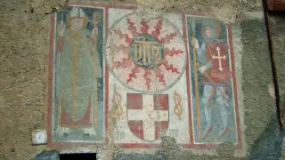 Affresco casa parrocchiale - Parrocchiale di San Martino e Santa Lucia a VerrayesFrazione Diemoz