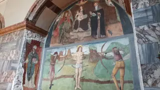 Madonna col Bambino, San Michele, Sant'Antonio e San Sebastiano - Collegiata di Sant'Orso a Aosta