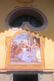 Dipinto in facciata - Cappella di San Giacomo Maggiore a AyasFrazione Saint-Jaques
