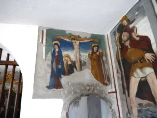 San Cristoforo e Crocifissione - Cappella della Vergine e San Giovanni Evangelista a Saint-PierreFrazione Castello Sarriod de la Tour