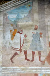 Adorazione dei Magi dettaglio - Cappella della Natività e Visitazione della Vergine a La SalleFrazione Cours o Ecours