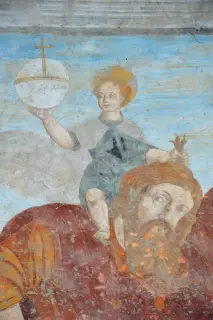 San Cristoforo dettaglio - Cappella della Natività e Visitazione della Vergine a La SalleFrazione Cours o Ecours