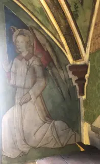 Particolare dell'Annunciazione: l'arcangelo Gabriele - Cappella del Priorato di Sant'Orso a Aosta