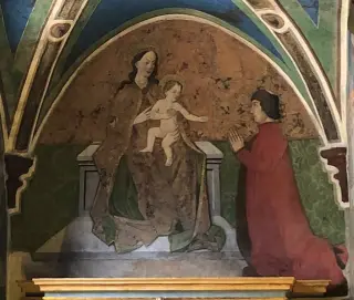 La Vergine presenta Gesù al priore Giorgio - Cappella del Priorato di Sant'Orso a Aosta