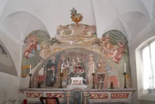 Sant'Antonio, San Fabiano, Madonna con Bambino, San Sebastiano e San Defendente - Oratorio di Sant'Antonio Abate a BorgosesiaFrazione Plello
