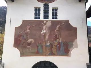 Affresco Crocifissione - Santuario di Notre Dame de Pitié a CharvensodFrazione Pont Suaz