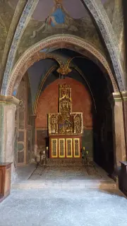 Vista e trittico fiammingo - Cappella del Castello a Issogne