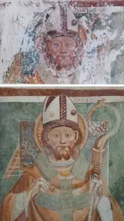 San Biagio prima e dopo restauro - Oratorio di San Giovanni Battista a Alto SermenzaFrazione Rimasco - Ferrate