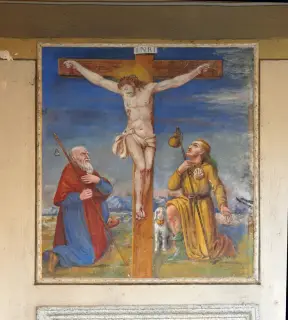 Crocifisso tra Sant'Antonio e San Rocco - Oratorio di Sant'Antonio Abate a Fontaneto d'AgognaFrazione Sant'Antonio