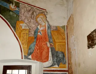 Annunciazione: Maria - Oratorio di Sant'Antonio Abate a Fontaneto d'AgognaFrazione Sant'Antonio
