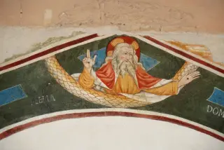 Annunciazione: Padreterno - Oratorio di Sant'Antonio Abate a Fontaneto d'AgognaFrazione Sant'Antonio