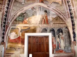Nascita e presentazione al Tempio (basso), visione di Gioacchino e incontro con Anna (alto) - Chiesa della Madonna della Stella a Pianezza