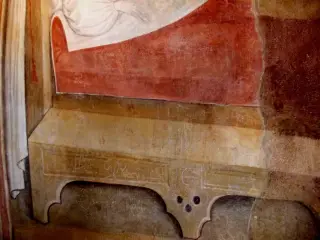 Presbiterio parete Nord, riquadro sinistro basso, Serenis 1510 (il 5 è rovesciato) - Chiesa della Madonna della Stella a Pianezza