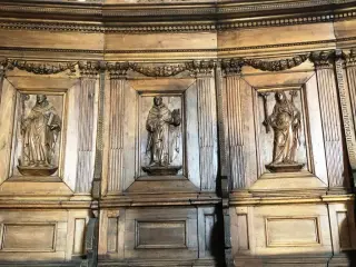 Coro, dettagli - Chiesa di Santa Croce e Tutti i Santi a Bosco Marengo