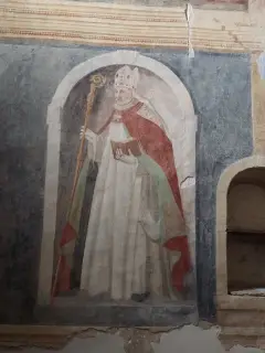 Affresco di vescovo - Certosa di Monte Bracco a BargeFrazione Occa